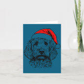Goldendoodle Christmas Santa Hat Xmas Pajama Golde カード (正面)