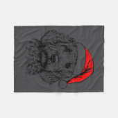 Goldendoodle Christmas Santa Hat Xmas Pajama Golde フリースブランケット (正面(横))