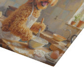 Goldendoodle Cooking in Kitchen カッティングボード (角)