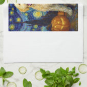 Goldendoodle Cute Dog Halloween Jack O Lantern Pum キッチンタオル (折り畳み)