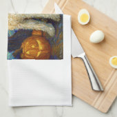 Goldendoodle Cute Dog Halloween Jack O Lantern Pum キッチンタオル (四つ折り)