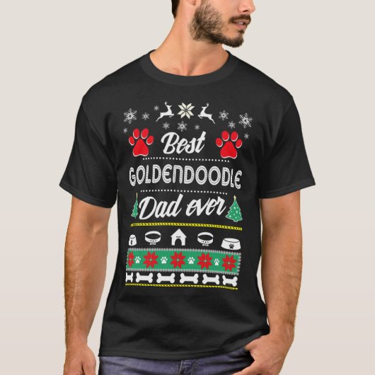 Goldendoodle Dad   Ugly Christmas Tシャツ (正面)