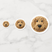 Goldendoodle Dog 3D インスパイアード コンフェッティ (正面)
