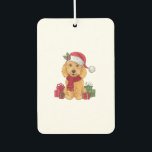 Goldendoodle Dog Christmas Outfits Santa Hat Dog X カーエアーフレッシュナー<br><div class="desc">Goldendoodle犬クリスマスアウトフィッツサンタハットドッグクリスマス</div>