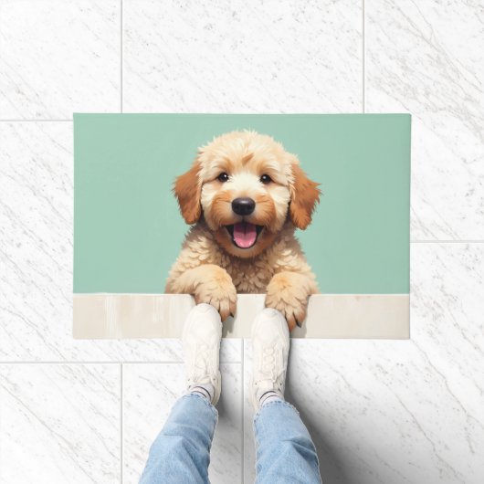 Goldendoodle Dog Doormat Art ドアマット (室内)
