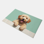 Goldendoodle Dog Doormat Art ドアマット (アングル)