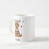 Goldendoodle Dog Festive Christmas コーヒーマグカップ (正面左)