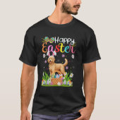 Goldendoodle Dog Happy Easter Egg Hunt Bunny Ear E Tシャツ (正面)