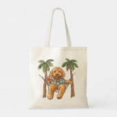 Goldendoodle Dog In Hawaiian Top トートバッグ (裏面)
