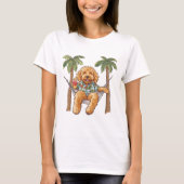 Goldendoodle Dog In Hawaiian Top Tシャツ (正面)