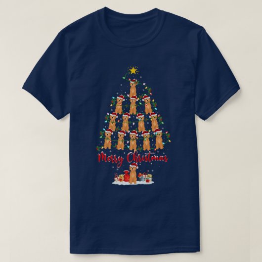 Goldendoodle Dog Matching Santa Goldendoodle Chris Tシャツ (デザイン正面)