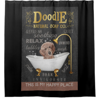 Goldendoodle Dog Natural Bath Soap Company Canvas シャワーカーテン