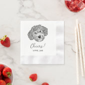 Goldendoodle Dog Personalized Drinks on Me Napkins 縁ありカクテルナプキン (インサイチュ)