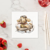 Goldendoodle Dog Pilot Airplane スタンダードカクテルナプキン (インサイチュ)