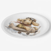 Goldendoodle Dog Pilot Airplane ペーパープレート (アングル)