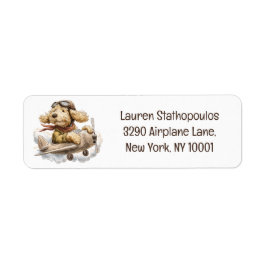 Goldendoodle Dog Pilot Airplane ラベル