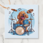 Goldendoodle Dog Playing Drums フェイバータグ (正面)
