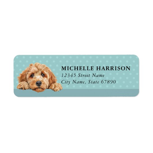 Goldendoodle Dog Return Address Labels ラベル (正面)