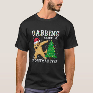 Goldendoodle Dog Santa Hat Dabbing のまわりに the Chri Tシャツ