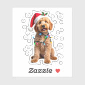 Goldendoodle Dog Tree Christmas Sweater Xmas Pet D シール (シート)