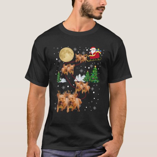Goldendoodle Dog Tree Christmas Sweater Xmas Pet D Tシャツ (正面)