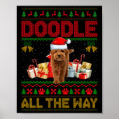 Goldendoodle Dog Ugly Christmas Sweaters Pet Dog L ポスター (正面)