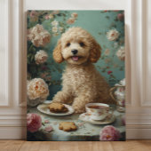 Goldendoodle Dog Vintage Tea キャンバスプリント