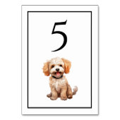 Goldendoodle Dog Watercolor Table Number テーブルナンバー (裏面)