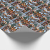 Goldendoodle Dogs Christmas Snow Holiday ラッピングペーパー (角)