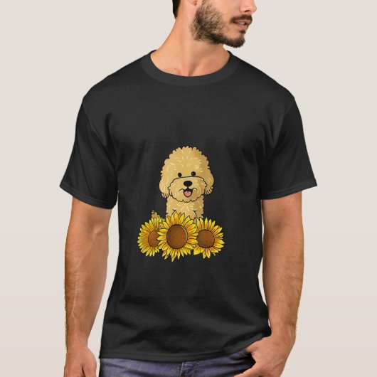 Goldendoodle Flower Dog Sunflower Graphic for Wome Tシャツ (正面)