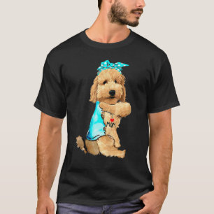 Goldendoodle I Love Mom Tattoo Dog Mother's Day Tシャツ
