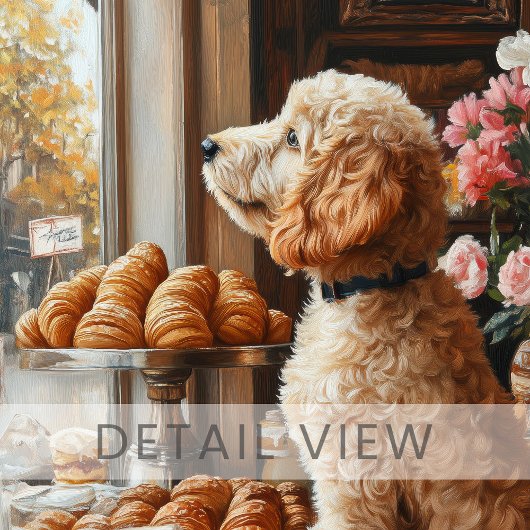 Goldendoodle in French Bakery Art キャンバスプリント