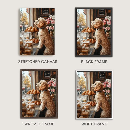 Goldendoodle in French Bakery Art キャンバスプリント