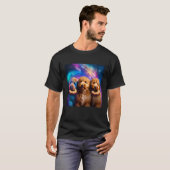 Goldendoodle In Space With Donuts Cute Doodle Boys Tシャツ (正面フル)