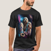 Goldendoodle In Space With Donuts Cute Doodle Boys Tシャツ (正面)