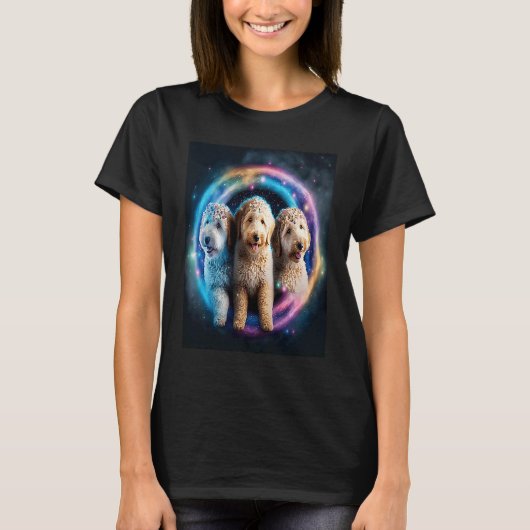 Goldendoodle In Space With Donuts Cute Doodle Boys Tシャツ (正面)