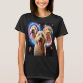Goldendoodle In Space With Donuts Cute Doodle Boys Tシャツ (正面)