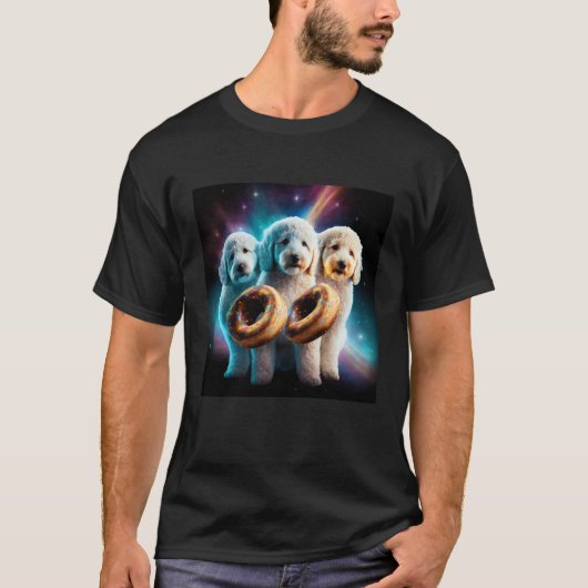 Goldendoodle In Space With Donuts Cute Doodle Boys Tシャツ (正面)