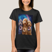Goldendoodle In Space With Donuts Cute Doodle Boys Tシャツ (正面)