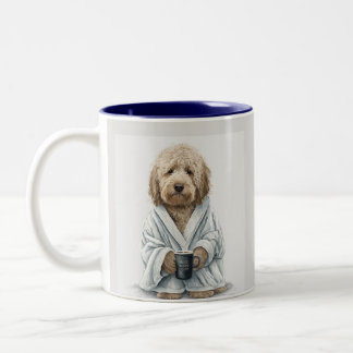 Goldendoodle, labradodle, bernedodle dog mug ツートーンマグカップ