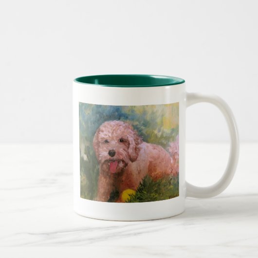 Goldendoodle/Labradoodleのマグ ツートーンマグカップ (右)
