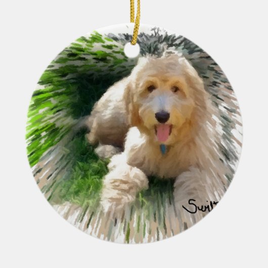 Goldendoodle Labradoodle セラミックオーナメント (正面)