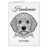 Goldendoodle Minimalist Line Art Personalized card (正面)