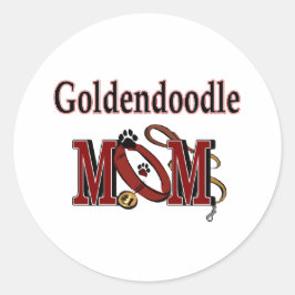 Goldendoodle Momステッカー ラウンドシール