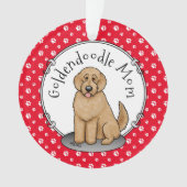Goldendoodle Mom Doodle Mom （ゴールデンレッド）犬の母親 オーナメント (正面)