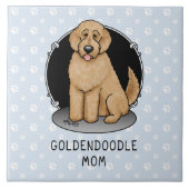 Goldendoodle Mom Doodle Mom (ゴールデンレッド)犬の母親 タイル (正面)