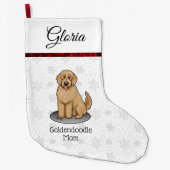 Goldendoodle Mom Doodle Mom (ゴールデンレッド)犬の母親 ラージクリスマスストッキング (正面)