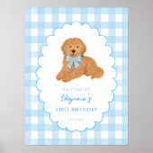 Goldendoodle One Golden Year Birthday Welcome ポスター (正面)