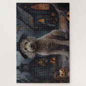 Goldendoodle Pumpkins Halloween Scary ジグソーパズル (縦)