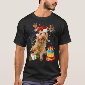 Goldendoodle Reindeer Santa Christmas Funny Dog Pa Tシャツ